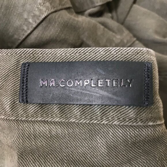 MR. COMPLETELY - MENS 32 - OLIVE DOUBLE PANEL ZIPPERS JEANS Rockstar Goth Grunge - Picture 8 of 8